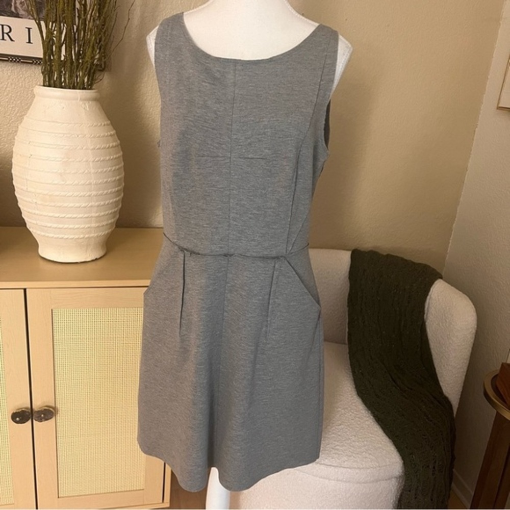 MILLY Grey Sleeveless Dresss With Pockets Size 12 RN 104297